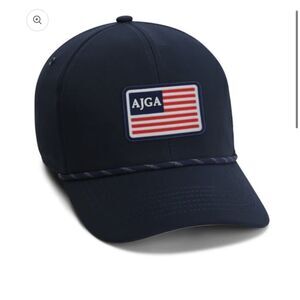 The AJGA Flag Patch - 6-Panel Performance Rope Hat in Navy Blue Red White & Blue